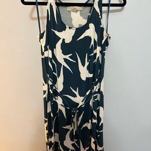 LOFT Sleeveless Bird Print Dress